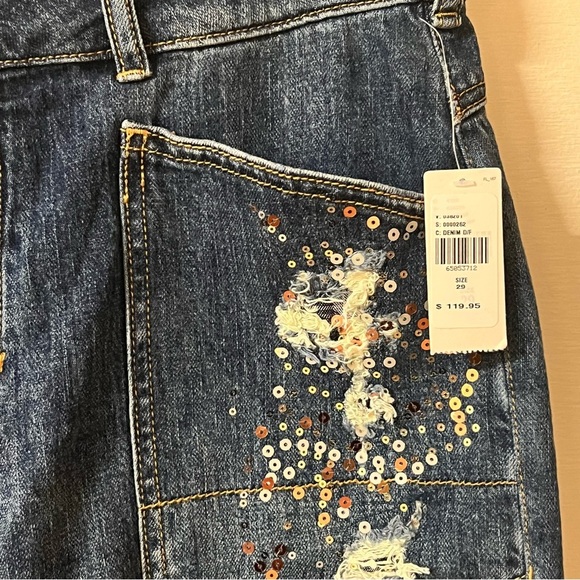 Anthropologie The Wanderer Relaxed Jeans Distressed Sequins High-Rise Size 29 - Picture 3 of 13